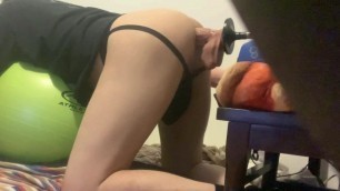 being fucked hard and good by 11 inch dildo fuck machine