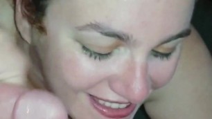 Amateur wife takes both loads on her face
