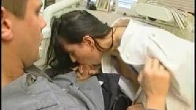 Sexy Brunette Dentist Giving Oral Exam then Fuck in Office