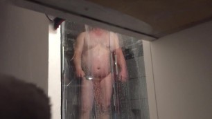 Step dad showering