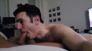sucking cock & getting my face fucked with cum facial