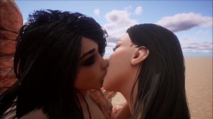 Lesbian Orgy on the Beach